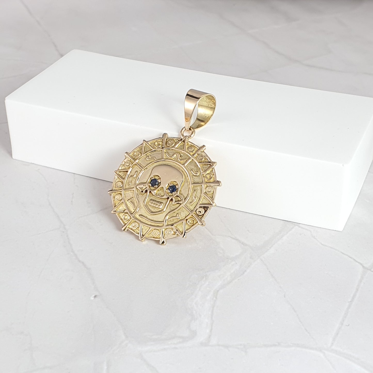 18K AZTEC COIN PENDANT