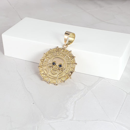 18K AZTEC COIN PENDANT